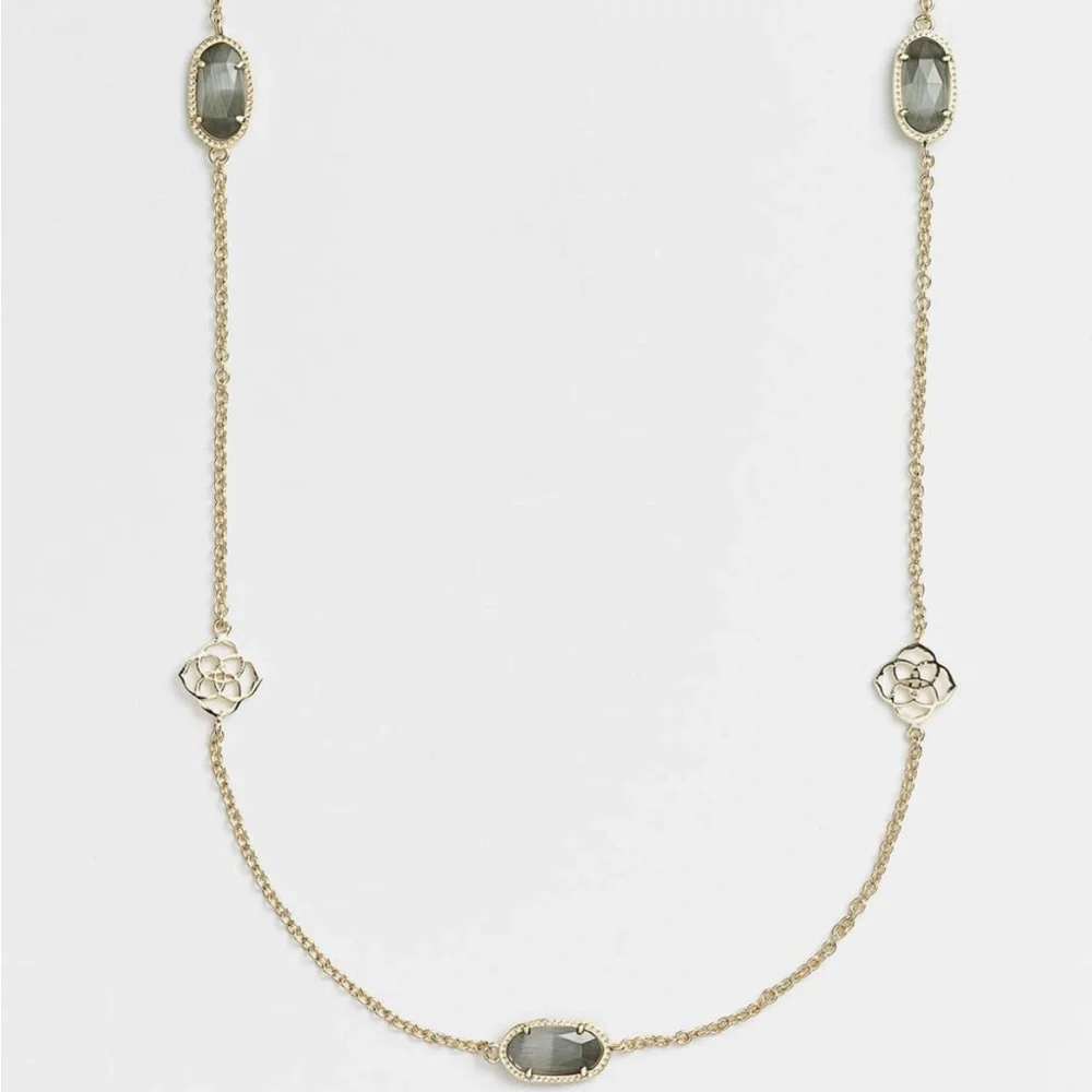 Kendra Scott Gray Cats Eye Sonya Station Necklace - Picture 6 of 6